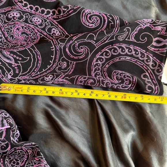 Alex Evenings Pink And Black Sparkly Paisley Cardigan Dressy Blazer LP NWT - Picture 11 of 11